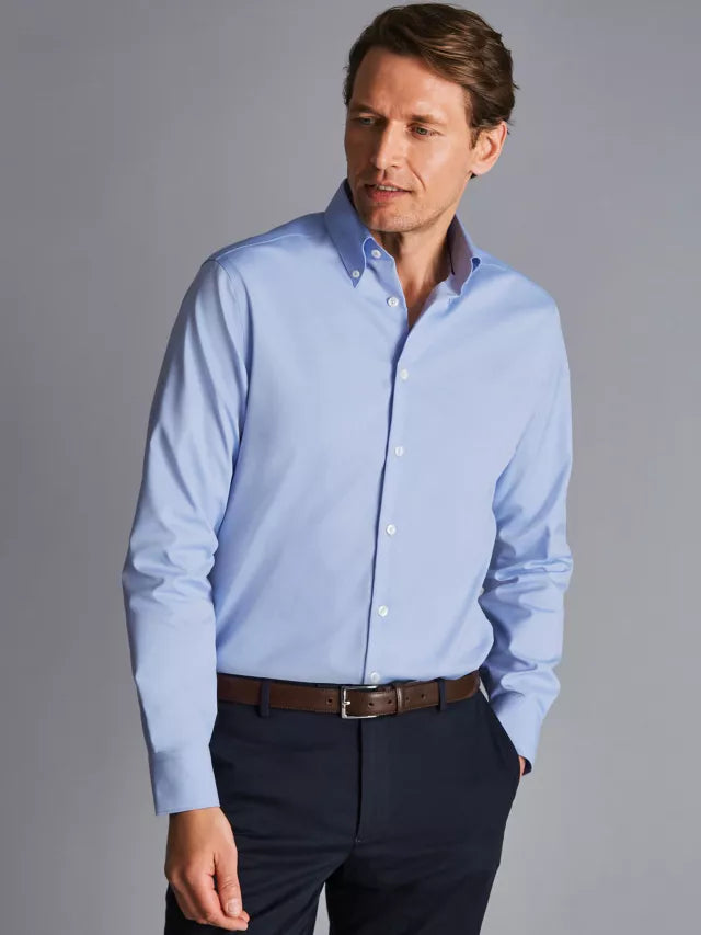Button-Down Collar Non-Iron Slim Fit Shirt Sky Blue