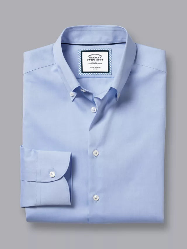 Button-Down Collar Non-Iron Slim Fit Shirt Sky Blue