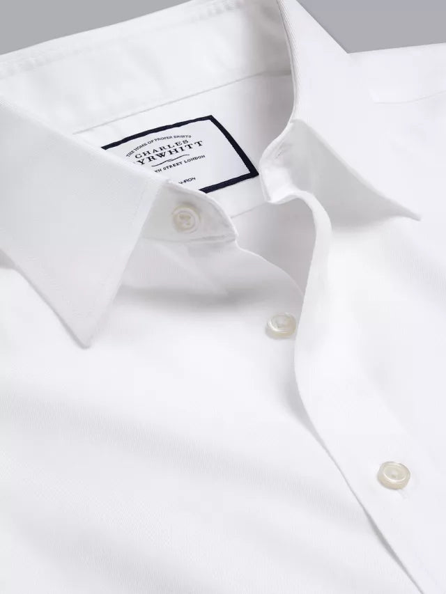 Classic Collar Non-Iron Twill Slim Fit Shirt, White