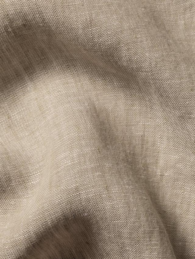Pure Linen Slim Fit Short Sleeve Shirt, Oatmeal