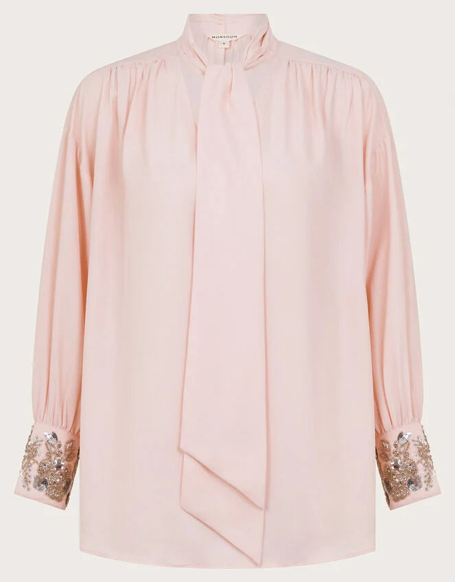 Ann Pussybow Embellished Blouse