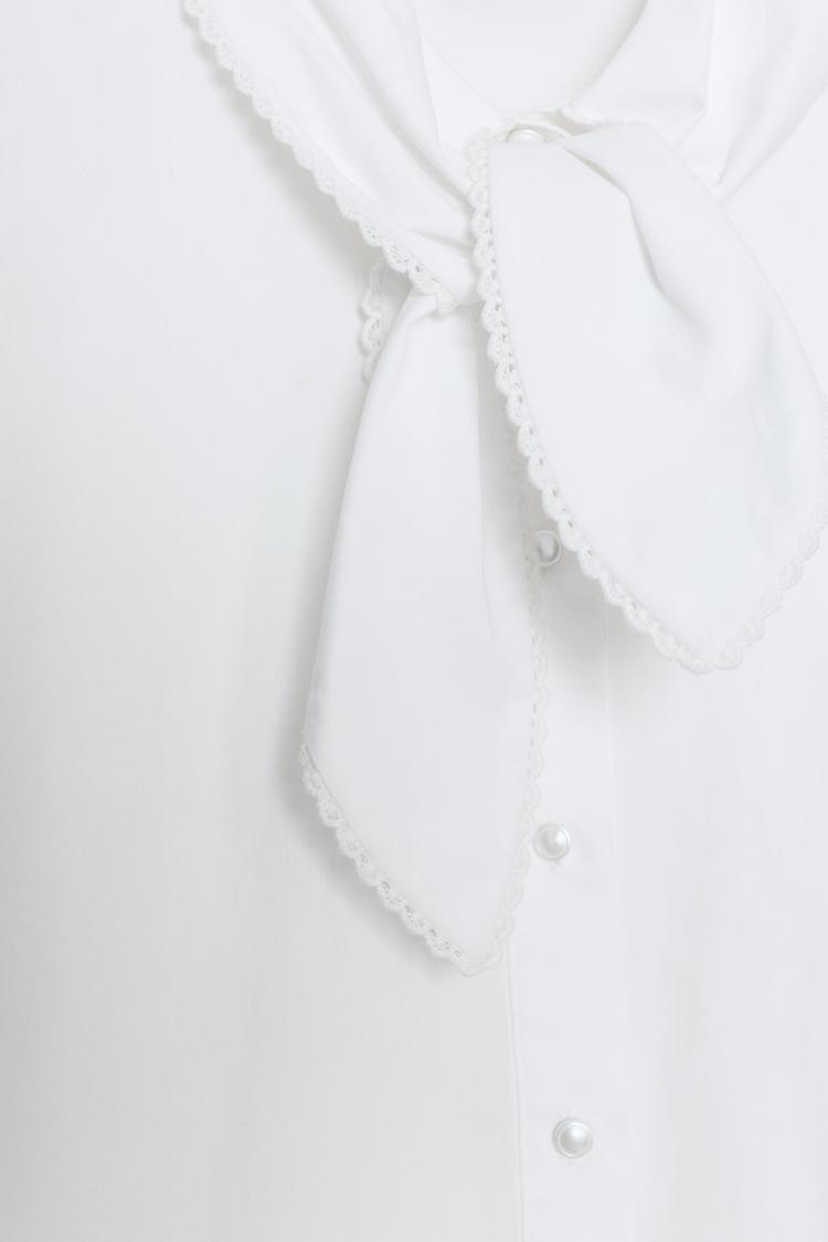 Zara Poplin Bow Shirt