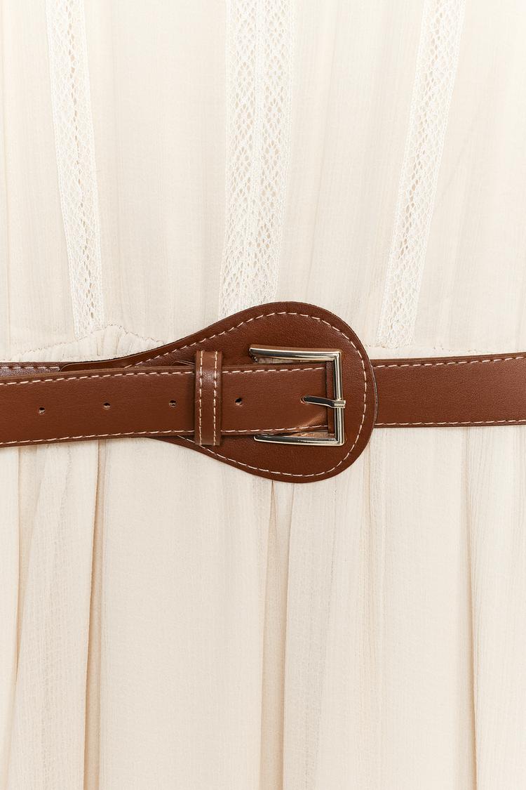 Zara Cotton Gauze Dress With Belt
