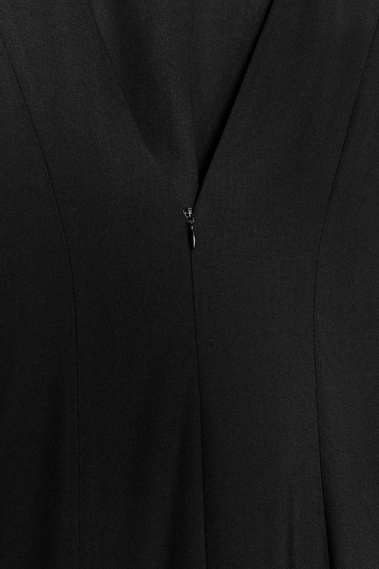 Zara Crepe Long Dress In Black