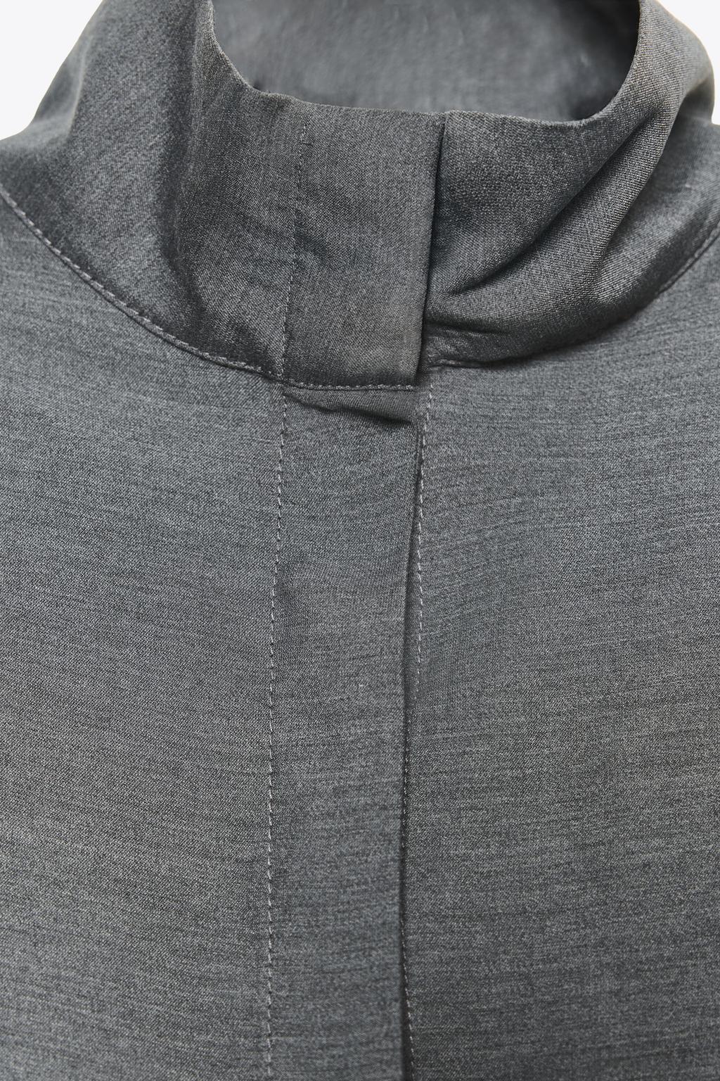 FLOWING HIGH NECK SHIRT Grey
