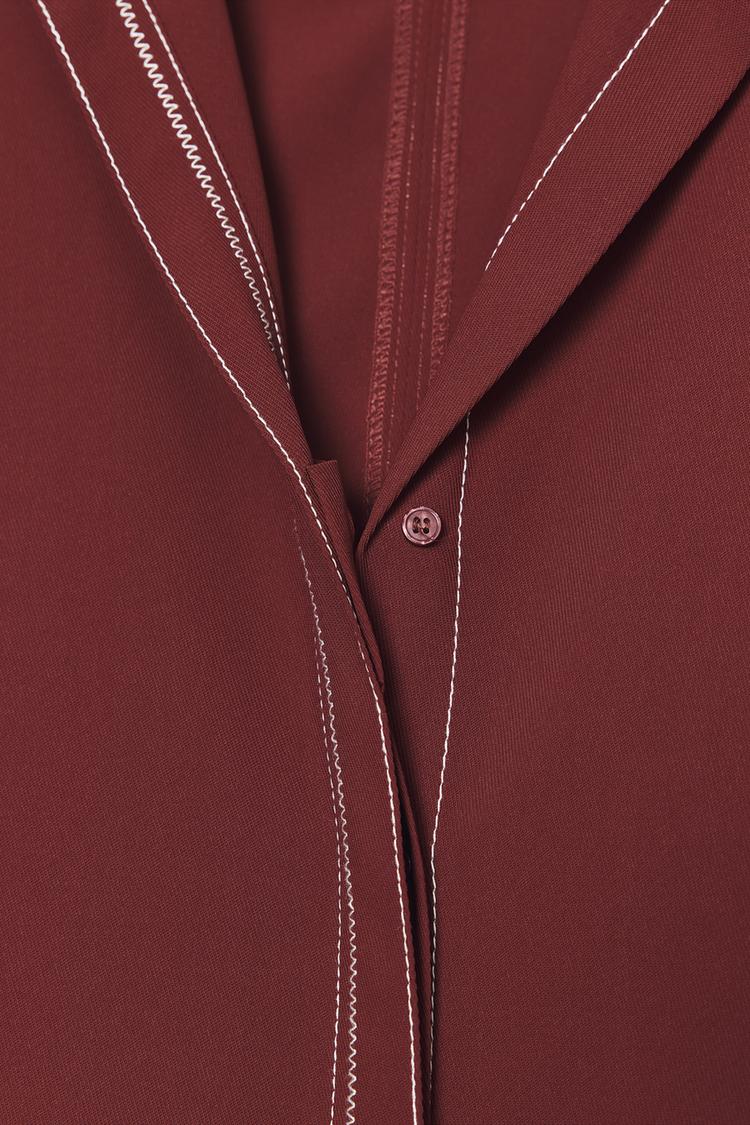 Zara Shirt With Contrast Topstitching