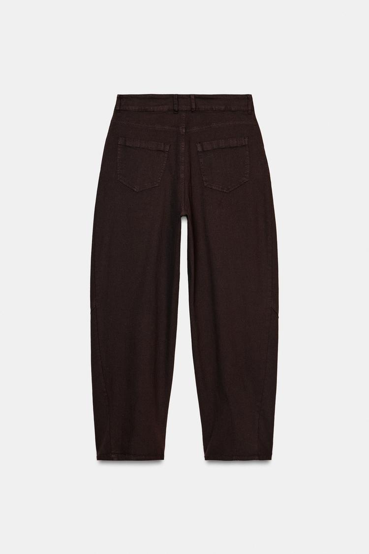 Balloon Trouser With Darts Brown