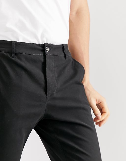 Slim Cropped Chinos Black