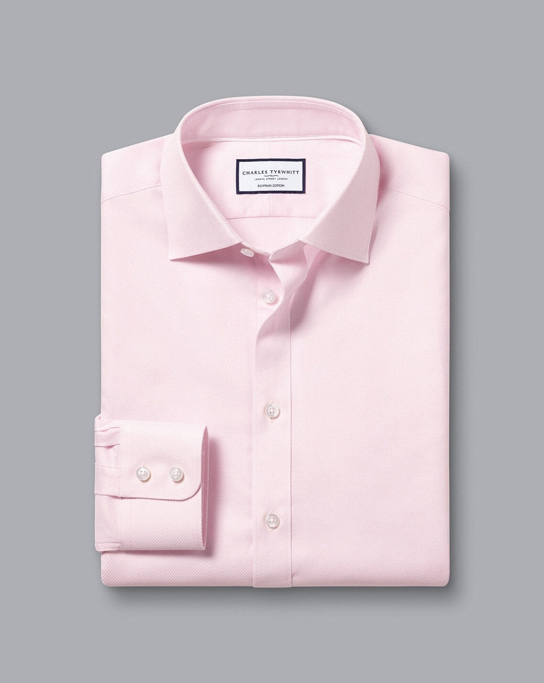 Semi-Cutaway Collar Egyptian Cotton Hudson Weave Extra Slim Fit Shirt - Light Pink