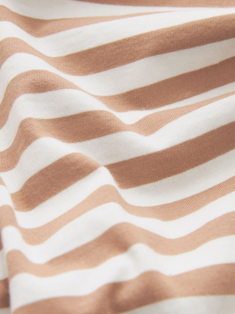 Neutral Stripe Cap Sleeve T-Shirt Top