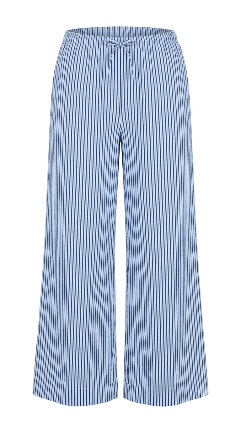 Blue Stripe Wide Leg Trouser