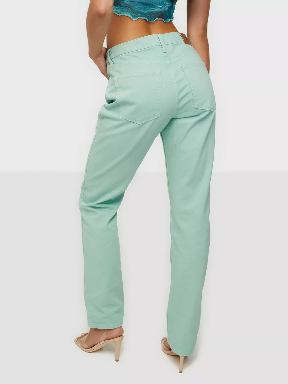Low Waist Fit Denim Green