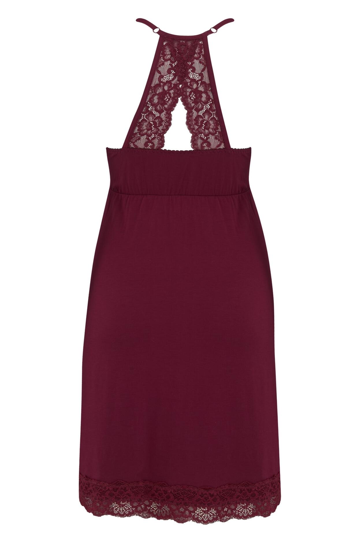 Sofa Loves Lace Removable Cup Jersey Chemise - Berry