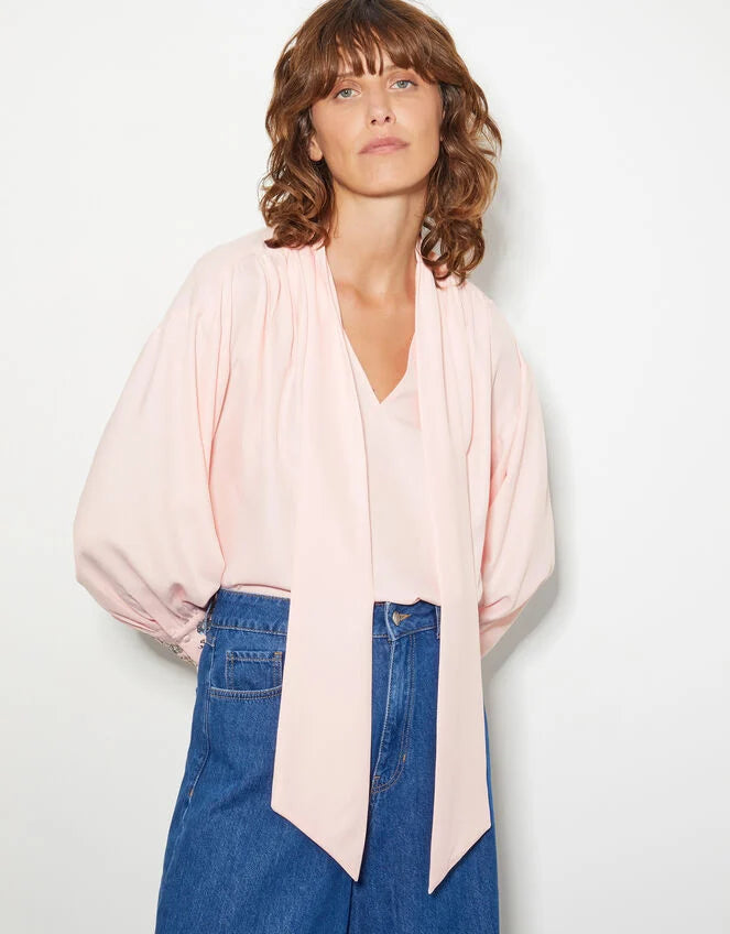 Ann Pussybow Embellished Blouse