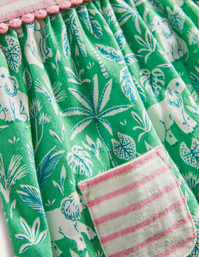 Aloe Green Elephant Palm Sleeveless Jersey Dress