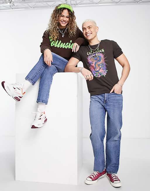 Unisex 90s Jeans Mid Wash Blue