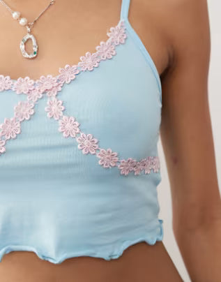 Cami Top With Daisy Trim