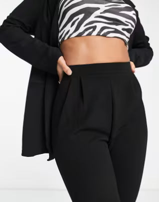 Tall Jersey Tapered Suit Trousers In Black