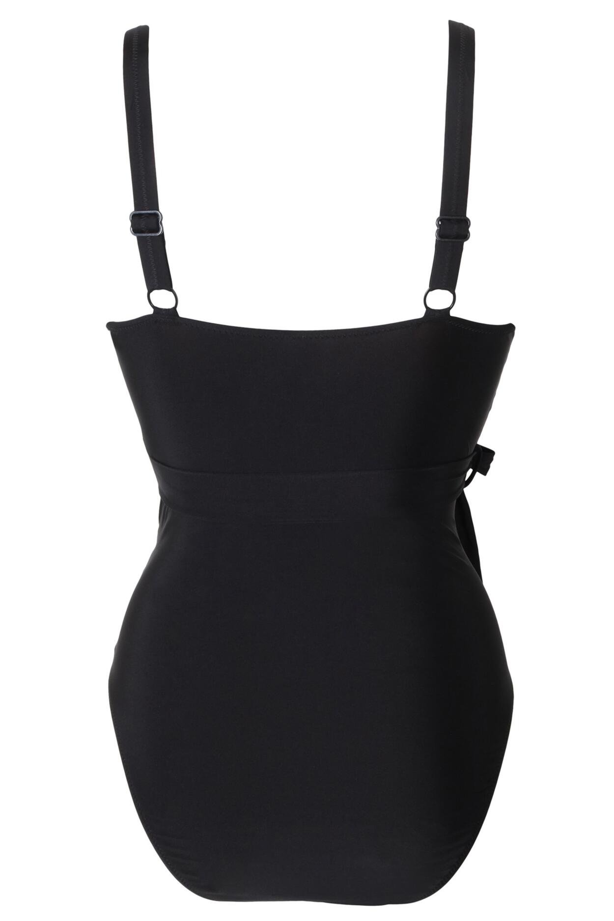 Samoa Wrap Over Control Swimsuit - Black