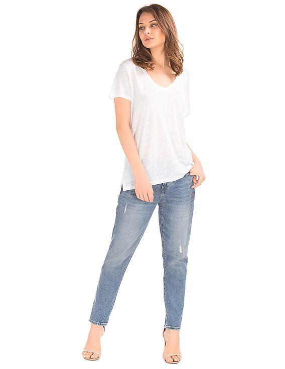 V-Neck Linen T-Shirt