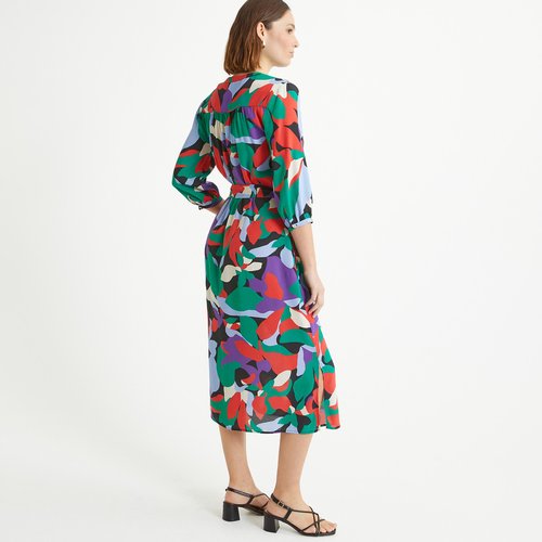 Full Midi Dress in Floral Print