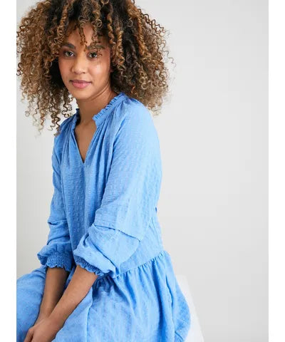 Blue Seersucker Dress