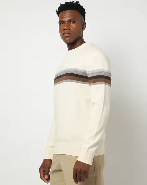 Striped Crew-Neck Pullover