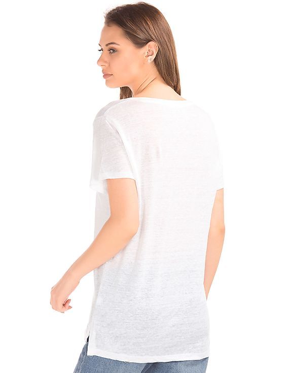 V-Neck Linen T-Shirt