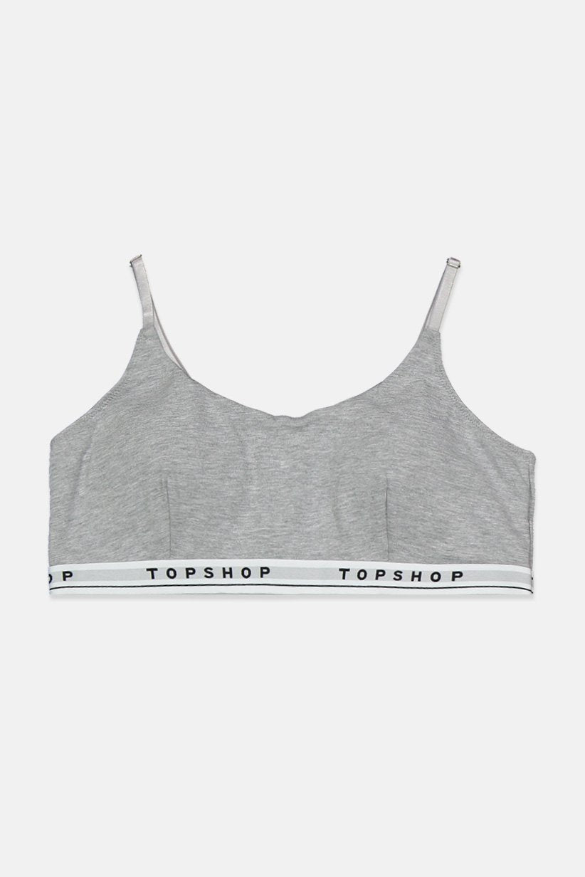 Topshop Grey Marl Cropped Bra