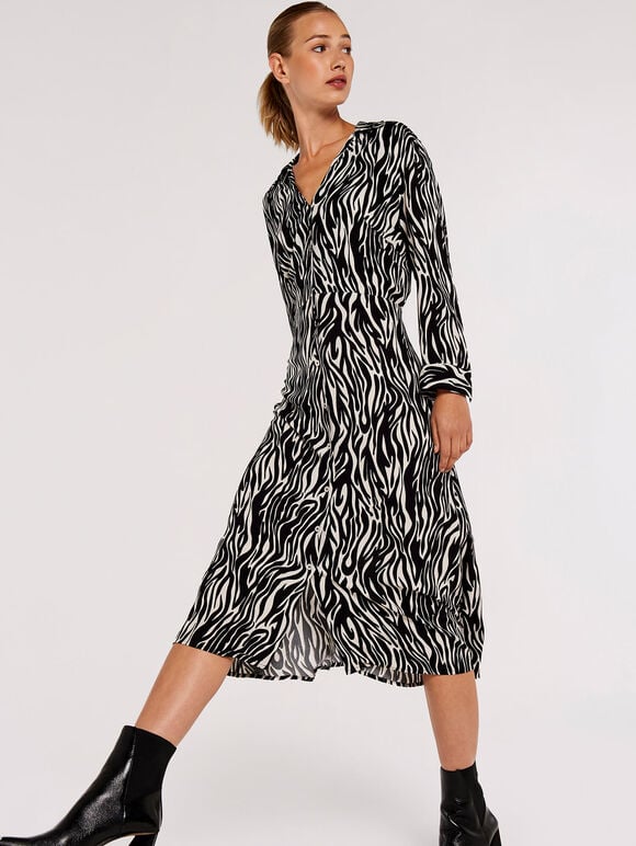 Zebra Print Shirt Dress