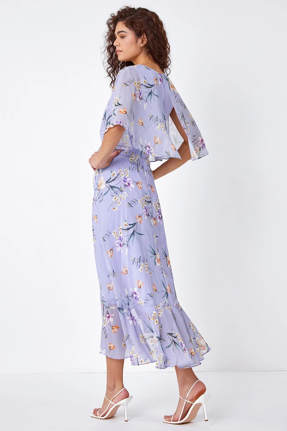 Lilac Chiffon Wrap Maxi Dress
