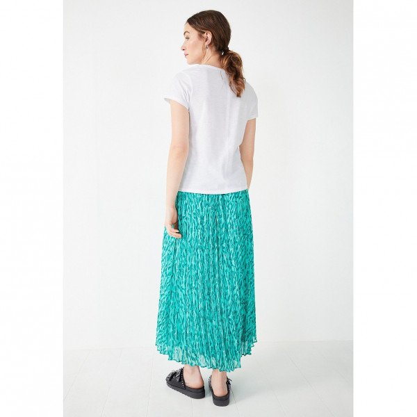Chiffon Pleat Skirt In Abstract Animal Print