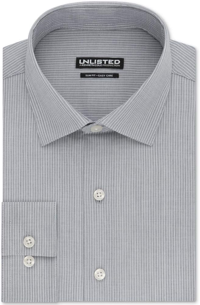 Men's Dress Shirt Slim Fit Checked and Stripes