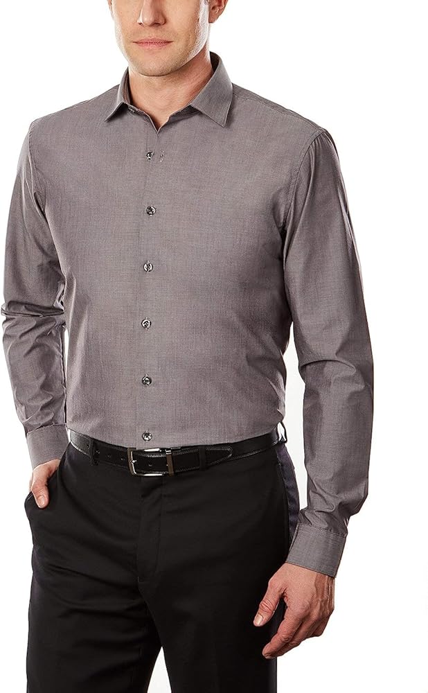 Slim Fit Men's Dress Shirt Solid, Graphite
