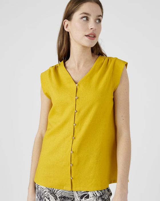 Mustard Linen Blouse