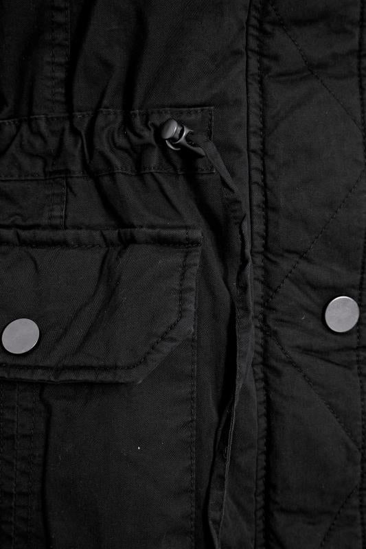 Tall Black Faux Fur Trim Parka