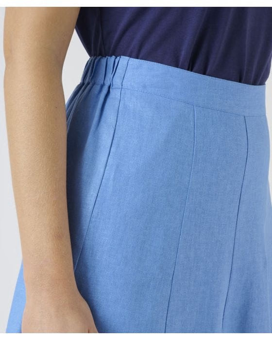 Linen Blend Midi Skirt