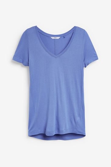 Blue Pale Slouch V-Neck T Shirt