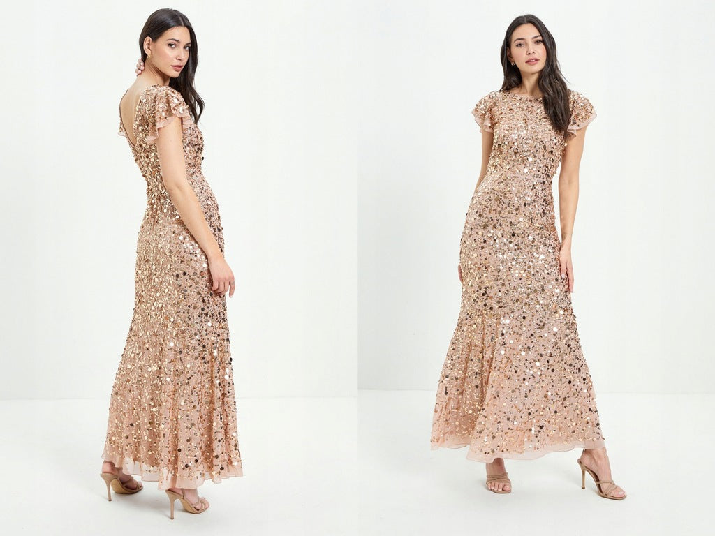 Rose Gold All Over Sequin Dress