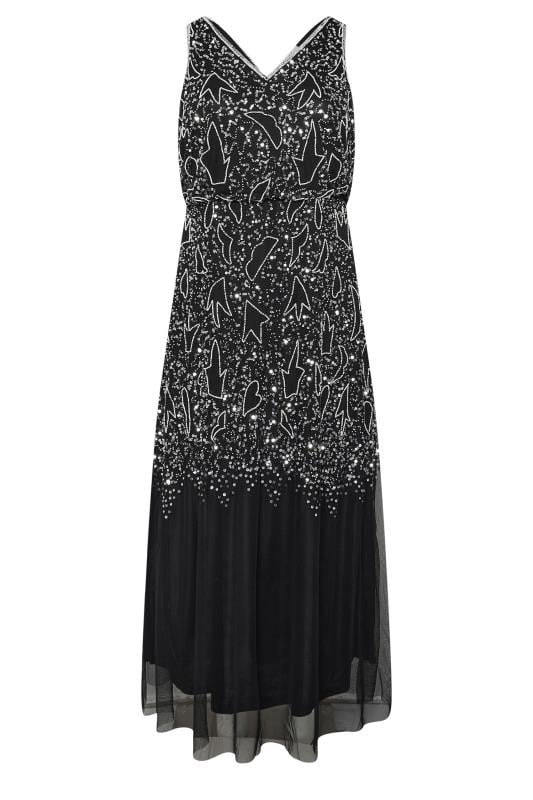 LUXE Curve Black Sequin Embellished Maxi Dress