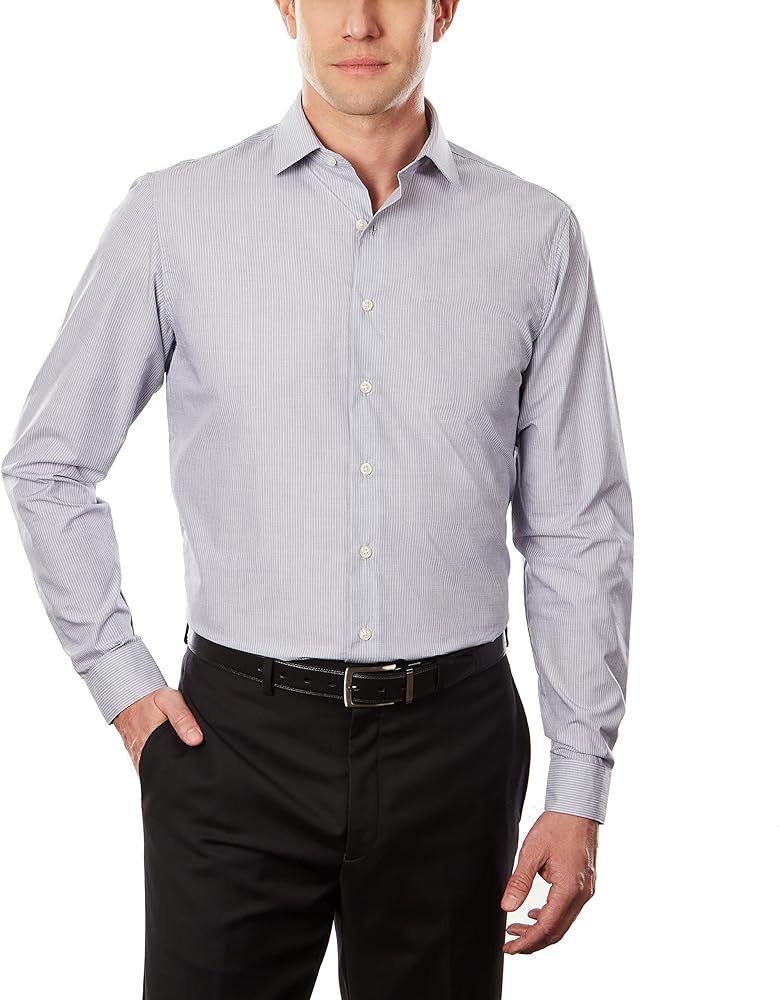 Men's Dress Shirt Slim Fit Checked and Stripes