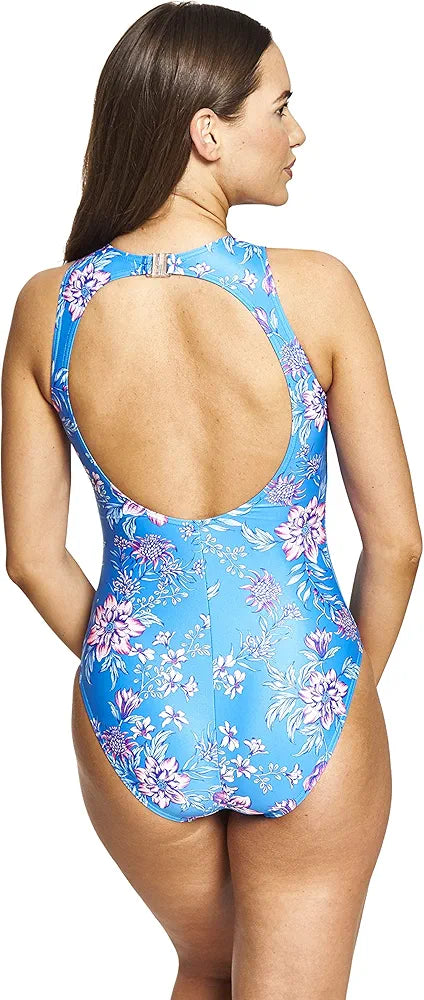 Women's Hi Front, High Neck Eco Fabric One Piece Swimsuit