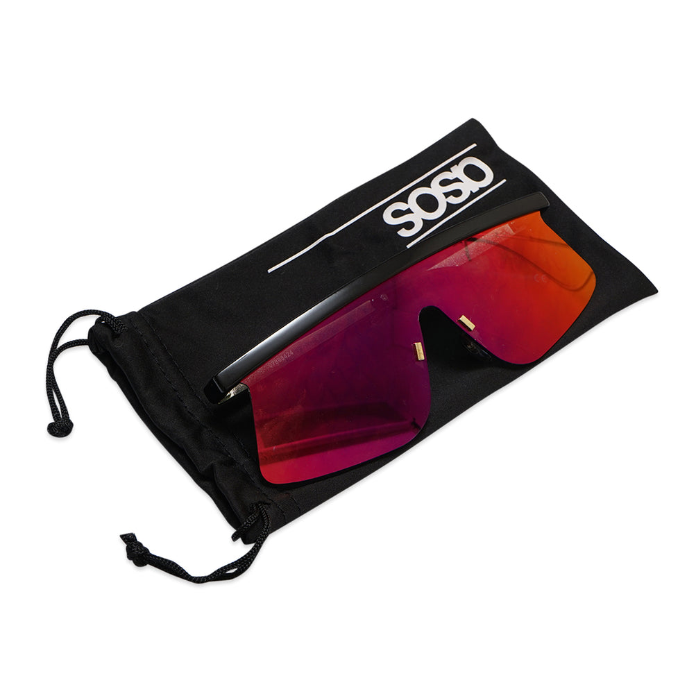 Flared Flat Lens Visor Sunglasses