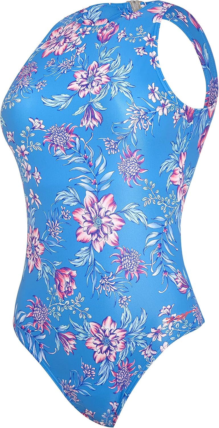 Women's Hi Front, High Neck Eco Fabric One Piece Swimsuit