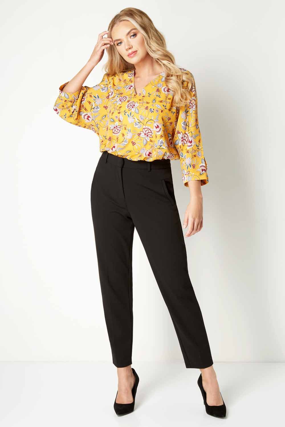 Black Straight Leg Stretch Trouse