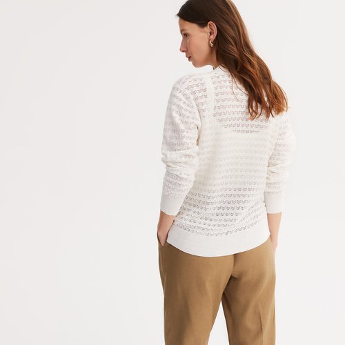 V-Neck Cardigan In Pointelle Knit Majority Linen