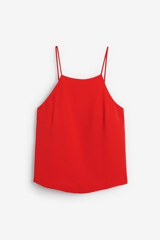 Red Thin Strap Top