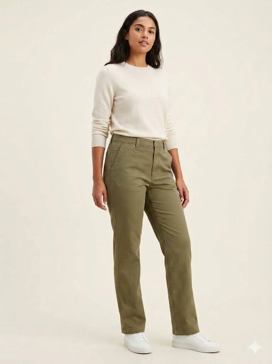 Straight Up Khaki" Ankle Pants