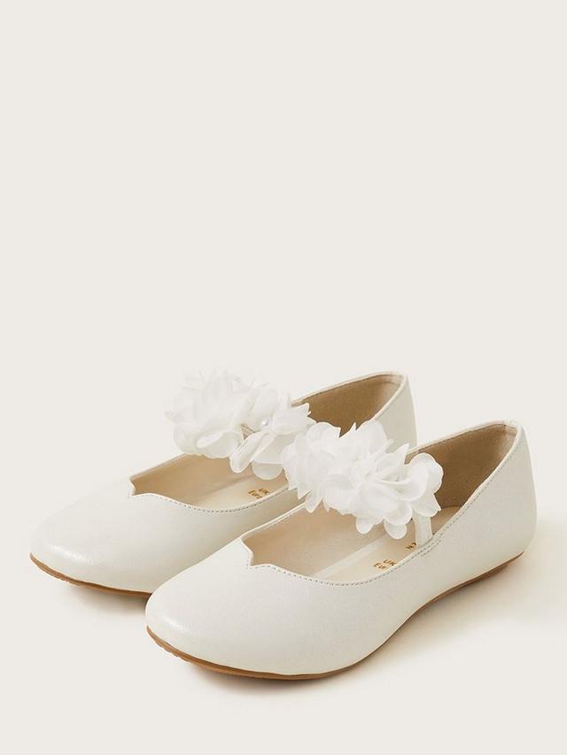 Corsage Ballerina Flats - Ivory