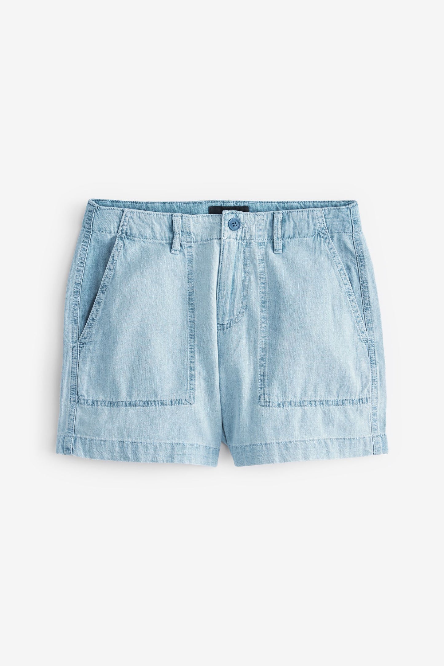 Mid Blue Cargo Denim Shorts